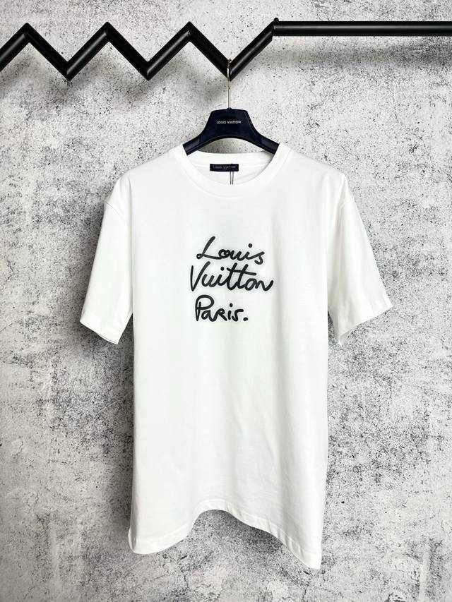 louis Vuitton*Louis Vuitton Lv Neon Logo Short Sleeves Customized 280G 32S Co