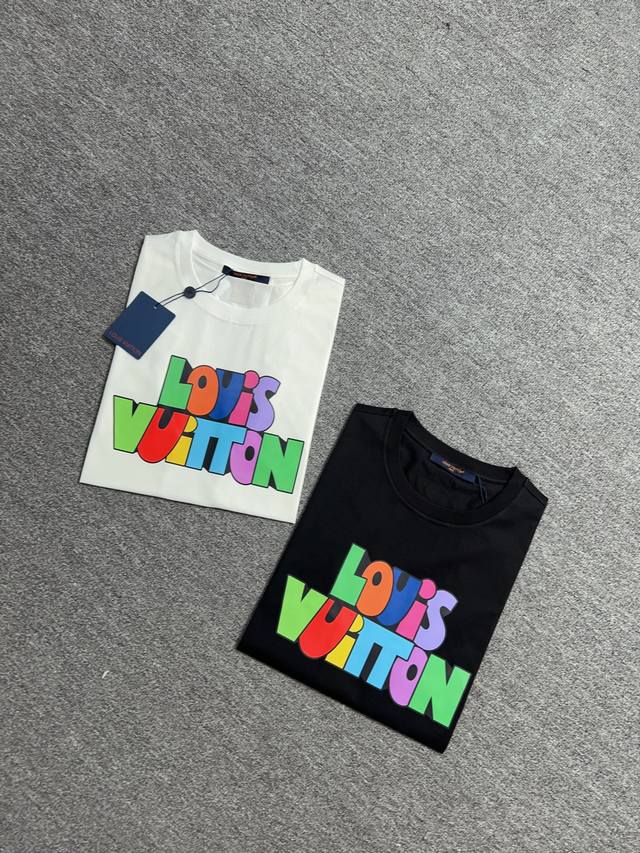 lv Spring And Summer New Logo Printed Short Sleeve T-Shirt Made Of Custom 80