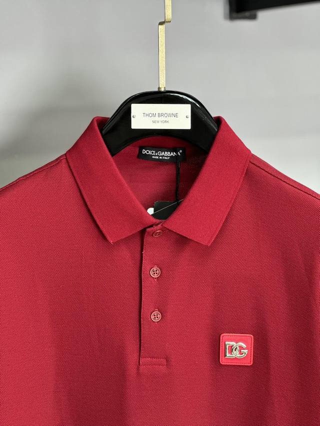 d&G Dolce & Gabbana 2025Ss New Summer Leather Logo Men's Lapel Polo Shirt, Cl