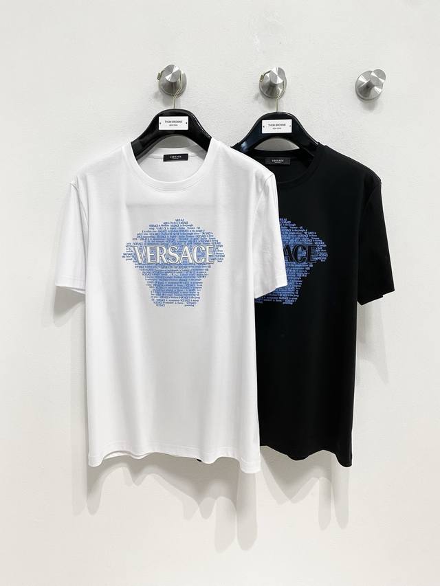 Versace 2025 New Original Men's Casual Bottoming Short-Sleeved T-Shirt High-End