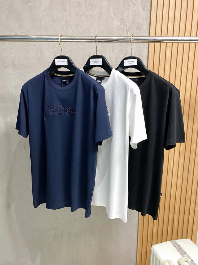 boss 2025 New Original Men's Casual Bottom Short-Sleeved T-Shirt High-End Cus