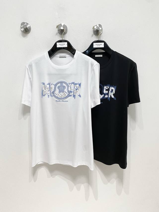 Moncler 2025 New Original Men's Casual Bottom Short-Sleeved T-Shirt High-End Cus