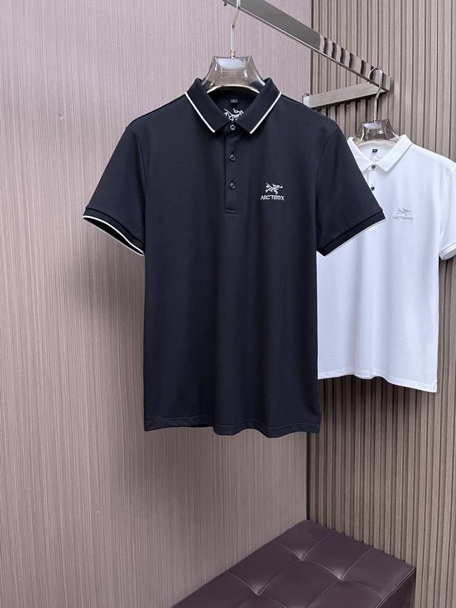 Arc'teryx 2025Ss New Summer Letter Logo Men's Lapel Polo Shirt Classic Business