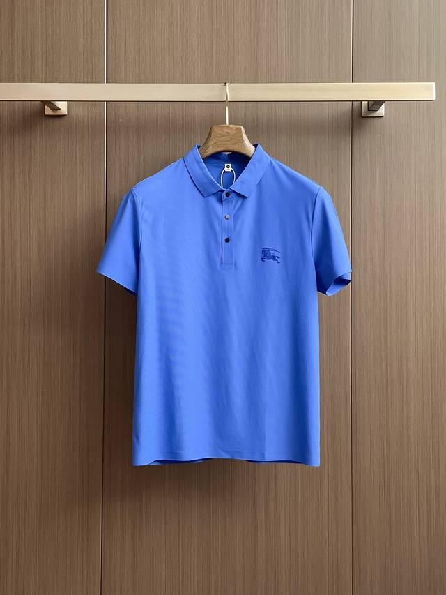 Burberry 2025Ss New Summer Letter Logo Men's Lapel Polo Shirt Classic Business M