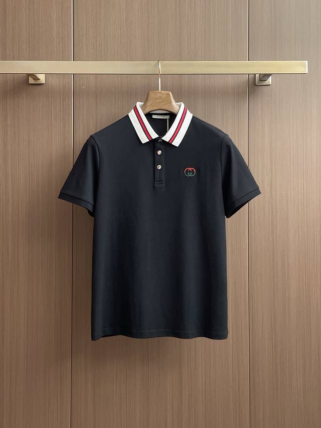 Gucci 2025Ss Summer New Letter Logo Men's Lapel Polo Shirt Classic Business Men'