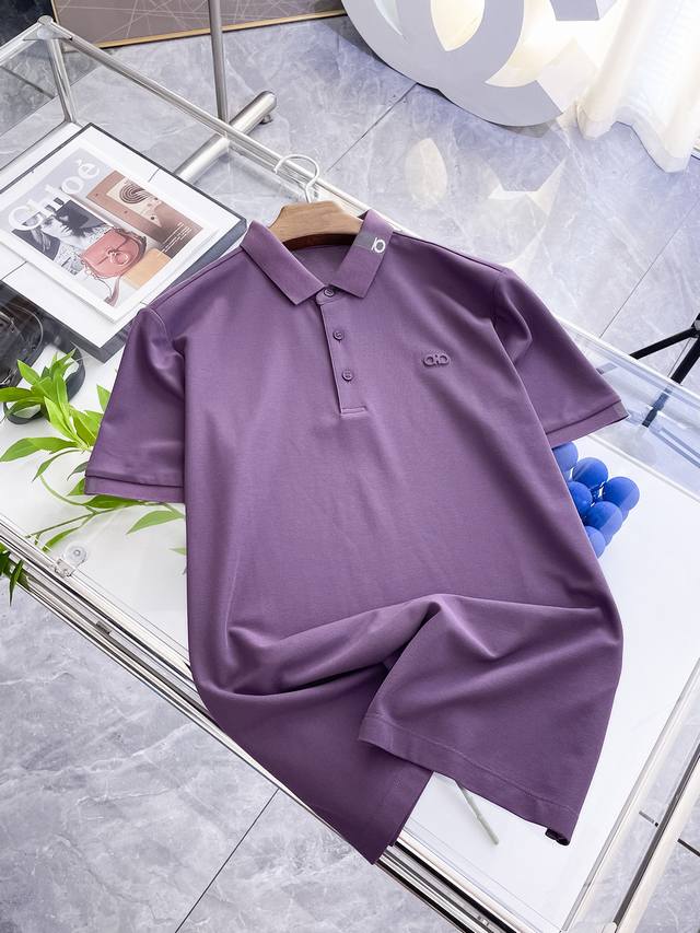 New Arrival In Spring, Ferragamo 2025Ss New Summer Letter Logo Men's Lapel Polo