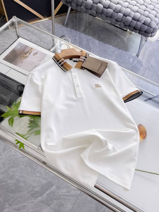 New Arrival Burberry 2025Ss Summer New Letter Logo Men's Lapel Polo Shirt Classi