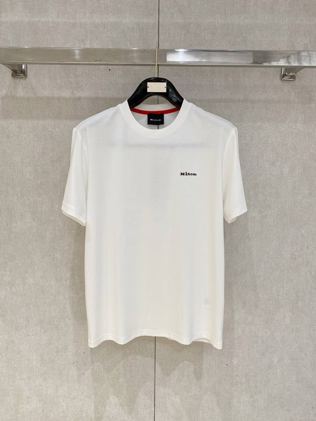 kiton 2025 New Original Men's Casual Bottom Short-Sleeved T-Shirt High-End Cu