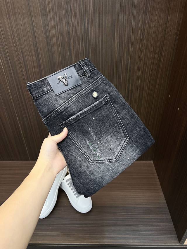 Versace 2025Ss Summer New Original High-End Hot-Selling Denim Shorts Super Custo
