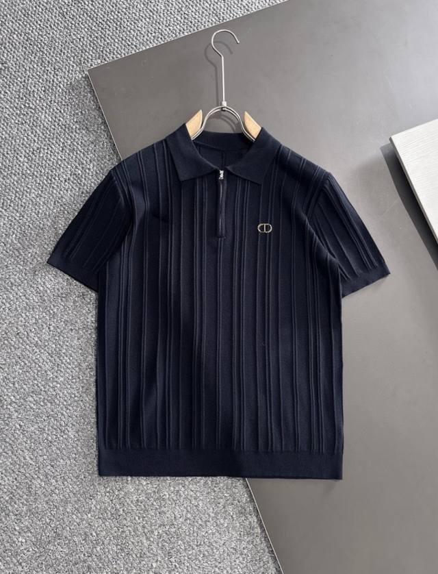 dior Dior 25Ss New Knitted Short Sleeves, Super Classic Design, Simple Withou