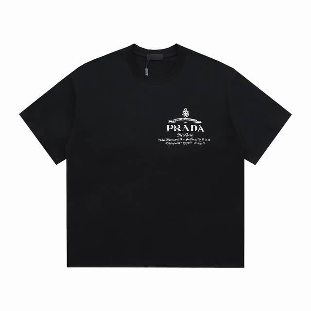 prada New Printed Business Short-Sleeves 270G Pure Cotton Short-Sleeves Busin