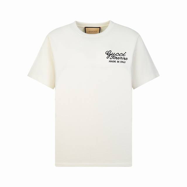 gucci Gucci Spring And Summer New T-Shirt Embroidered Logo Short Sleeve Unise