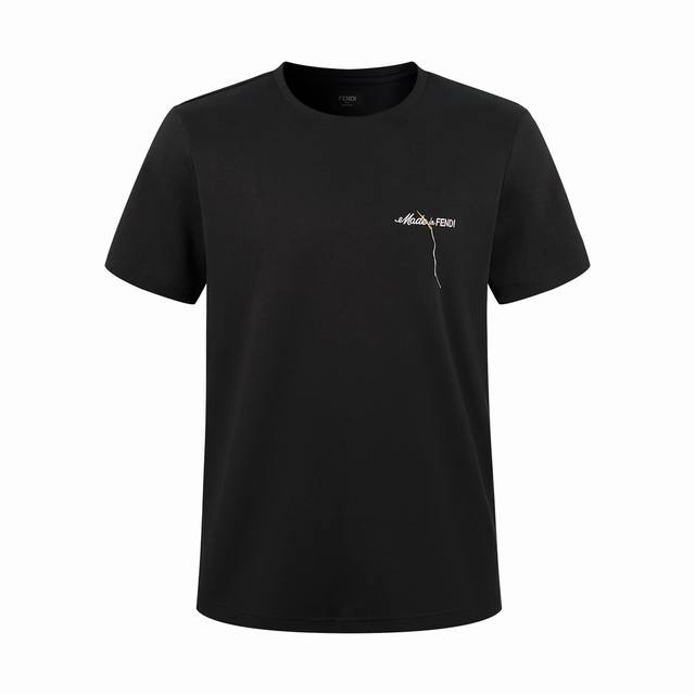 Fendi Element Embroidered Short Sleeves Fabric: 280 Pure Cotton Fabric, Deli