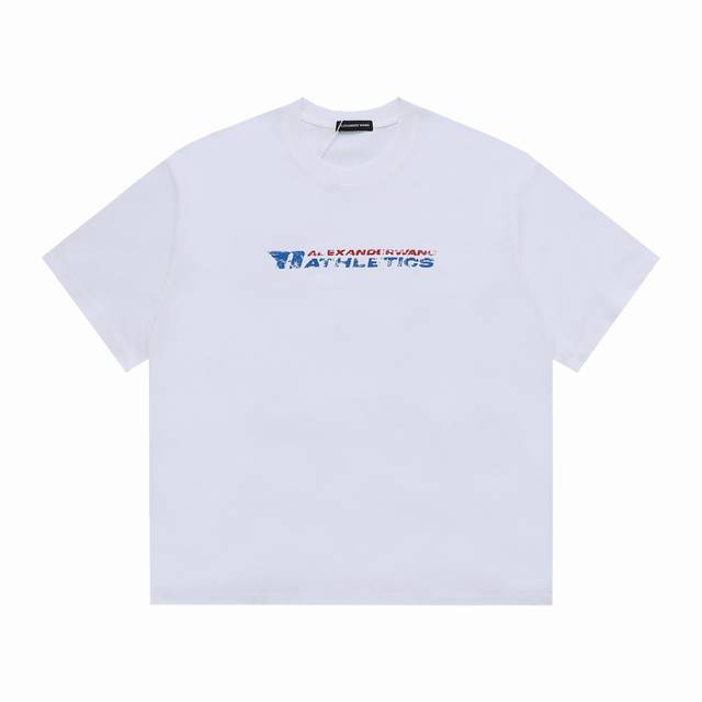 Alexander Wang New Short-Sleeve Old Printing Process. Discharge Effect 270G Fabr