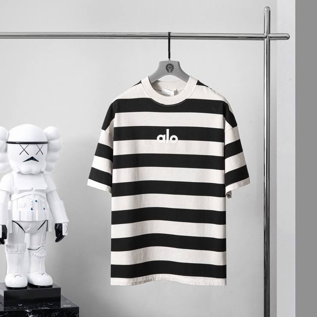 Brand Alo Season 2025 Spring And Summer Color Black And White Stripes Size S-Xxl