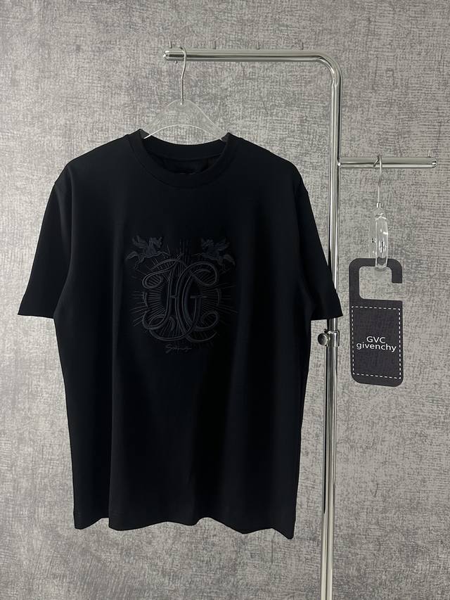 y160S269 Givenchy Spring/Summer 2025 New Men's Unicorn Embroidered Short-Slee