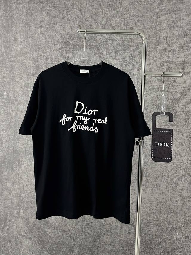 y150S240Dior 2025 New Letter Embroidered Cotton Jersey Short Sleeve T-Shirtun
