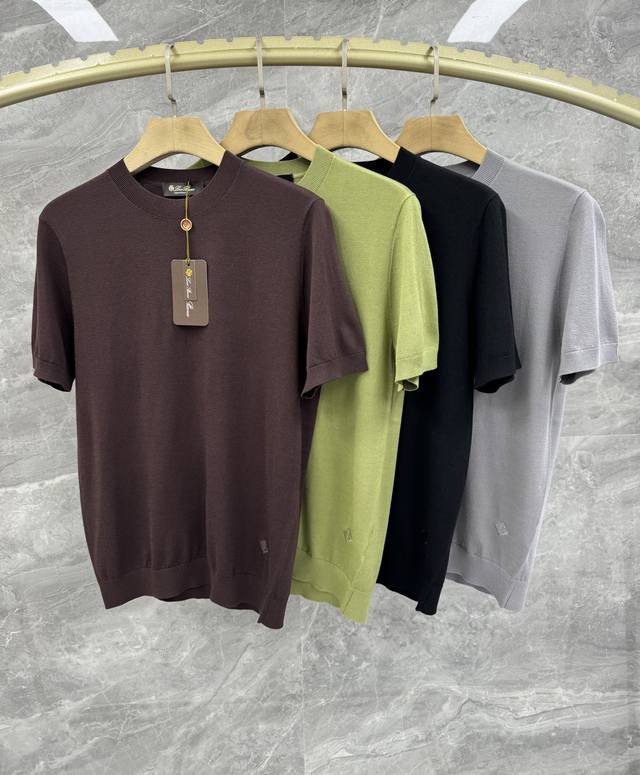 25 New Spring And Summer Loro Pi*Na Knitted T-Shirt, Men's High-End Minimalis
