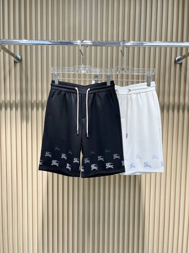 New Spring And Summer Burberry Horse Shorts # Shorts Black And White Code: -