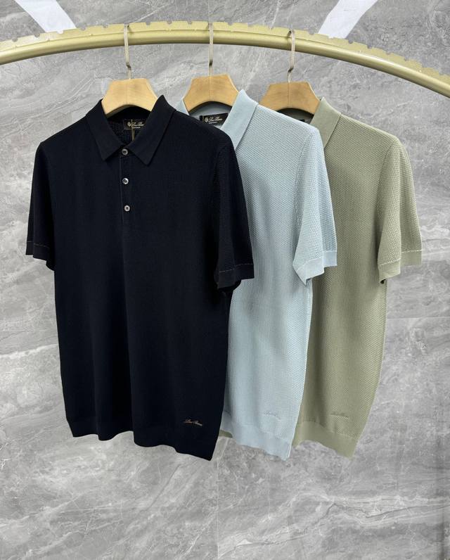 25 New Spring And Summer Loro Pi*Na Knitted Pineapple Pattern Business Polo M
