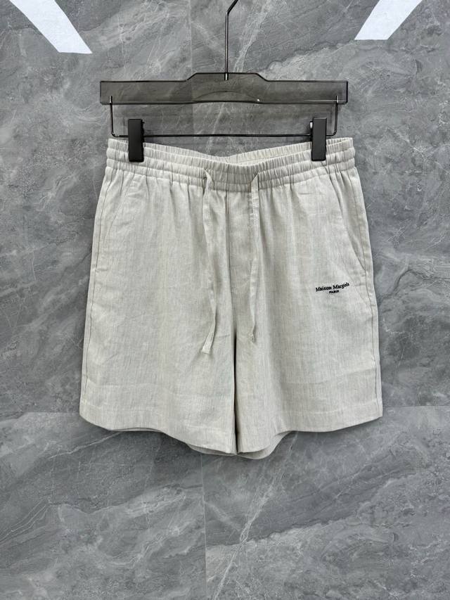 25 New Spring And Summer Martin Margiela Natural Linen Grey Casual Shorts Men