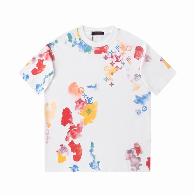 Short Sleeve 5306 300G Washed Fabric Rendering Ink Printing Process S~Xl