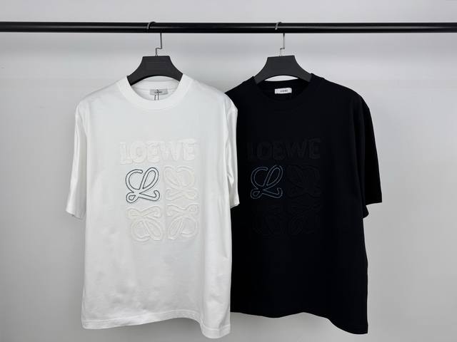 loewe25 New T-Shirt Model No. 19196 Embroidery Relief Technology 3D Three-Dim