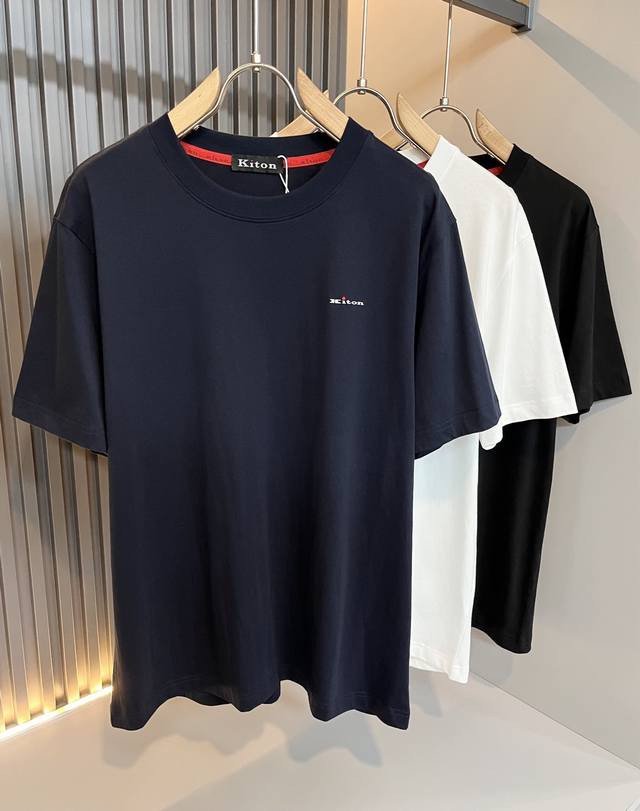 kiton 2025 Spring And Summer New Men's Short-Sleeved T-Shirt Made Of Imported