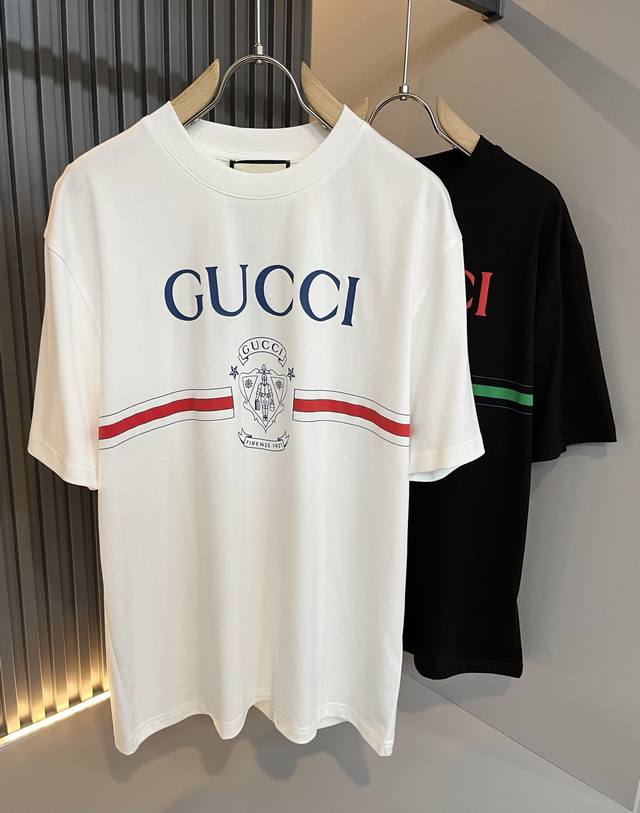 gucc*Gujia 2025 Spring And Summer Series Basic Round Neck Pullover Short Slee