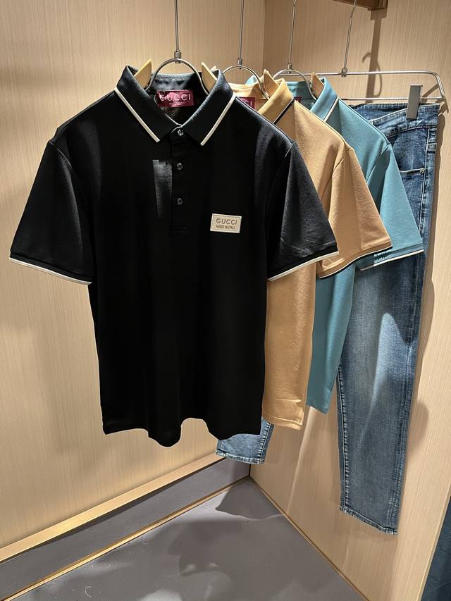 guc*I Gujia 2025 Spring And Summer New Short-Sleeved Polo Shirts Are Rarely S