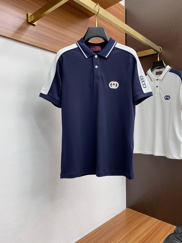 Gucci 2025 New Men's Lapel Polot Shirt Short Sleeves Imported Fabrics Are Light