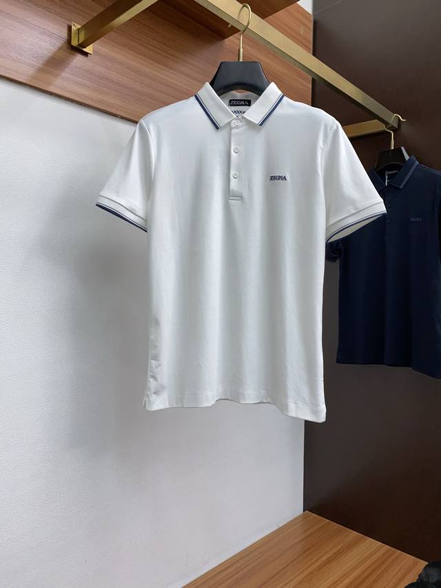 Zegna 2025 New Men's Lapel Polot Shirt Short Sleeves Imported Fabrics Are Light
