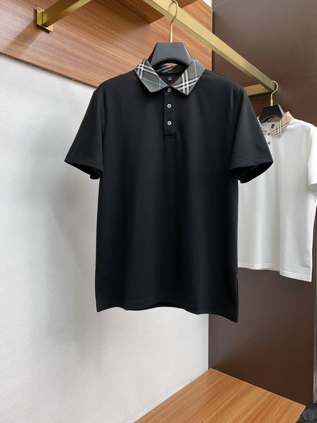 Burberry 2025 New Men's Lapel Polot Shirt Short Sleeves Imported Fabrics Are Lig