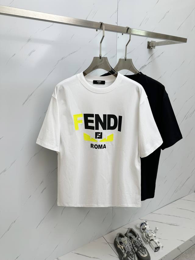 fd 2025 Spring And Summer New Men's Round Neck Short-Sleeved T-Shirt Counter