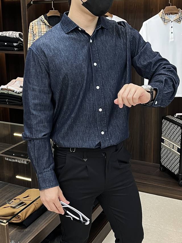 Mainly Promote Lp20Ss New Navy Blue Shirt Lp This Model Is Made Of Cool Linen An