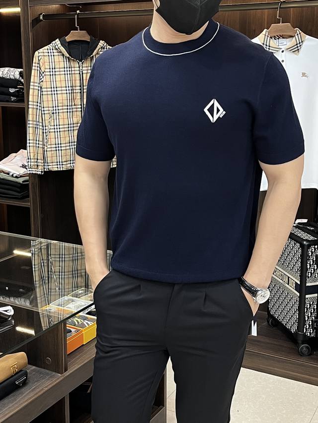 Featured Dior25Ss New Short-Sleeved Sweater This Cd Diamond Short-Sleeved Sweate