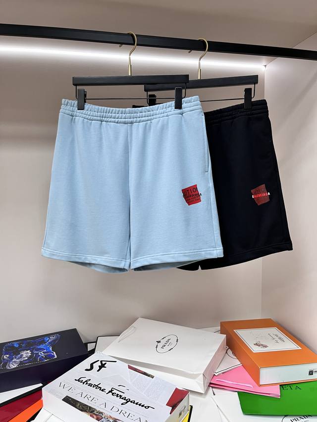 Mainly Promotes Balenciga 25Ss New 2-Color Red Tape Letter Shorts. Balenciga Fab