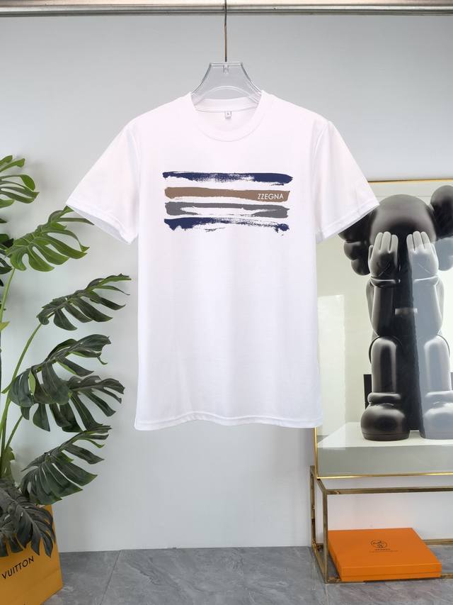 Zegna 2025Ss Spring And Summer Latest Round Neck Fashion Short-Sleeved T-Shirt O