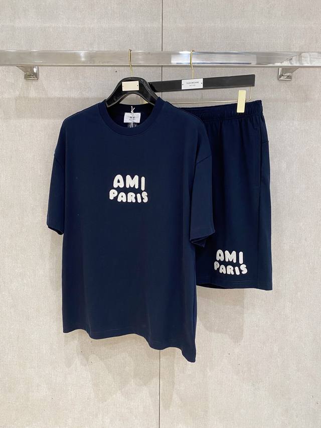 25Ss Ami Alexandre Mattiussi Heavyweight Round Neck Short Sleeve T-Shirt And