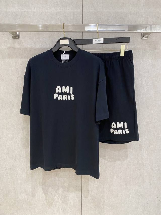 25Ss Ami Alexandre Mattiussi Heavyweight Round Neck Short Sleeve T-Shirt And
