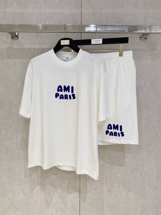25Ss Ami Alexandre Mattiussi Heavyweight Round Neck Short Sleeve T-Shirt And