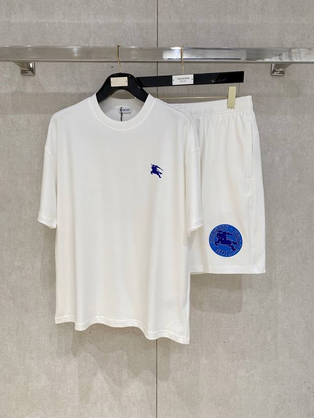 25Ss Burberry Heavyweight Round Neck Short-Sleeved T-Shirt And Shorts Set Is