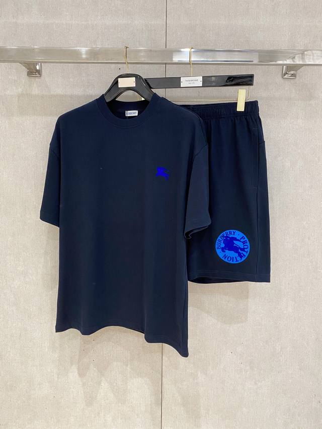 25Ss Burberry Heavyweight Round Neck Short-Sleeved T-Shirt And Shorts Set Is
