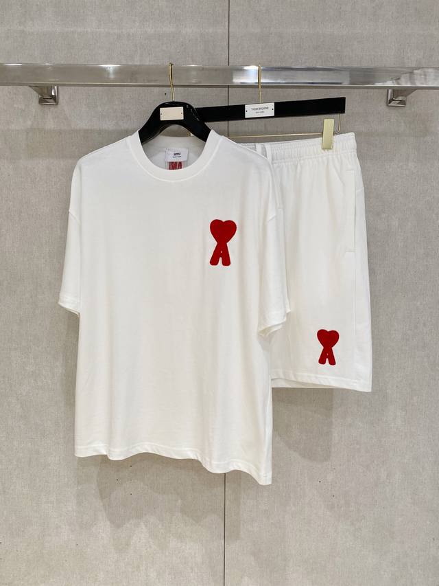 25Ss Ami Alexandre Mattiussi Heavyweight Round Neck Short Sleeve T-Shirt And
