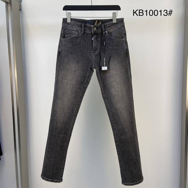 d&G2025 Summer New Thin Original Jeans Original Hardware Leather Brand Versio