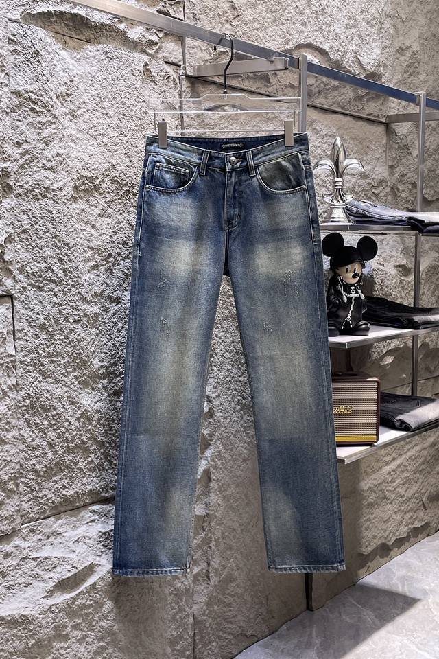 Chrome Hearts New Wide-Leg Denim Washed Original High-End Single Product. The Ov