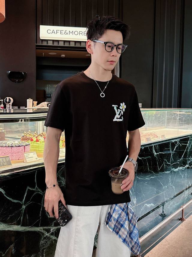 louis Vuitton Louis Vuitton Exclusive New Original Men's Casual Short-Sleeved
