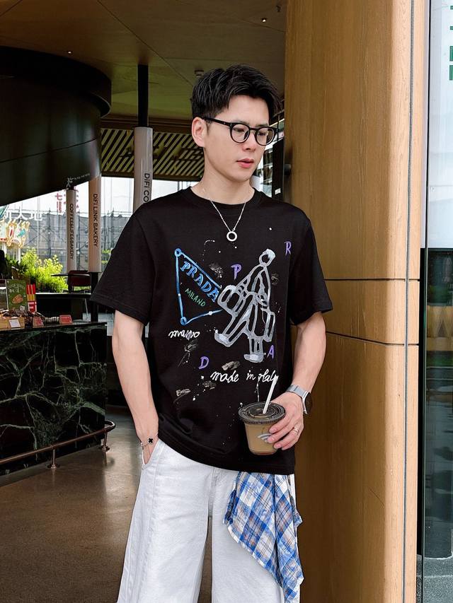 prada Prada Exclusive Supply Of New Original Men's Casual Short-Sleeved High-