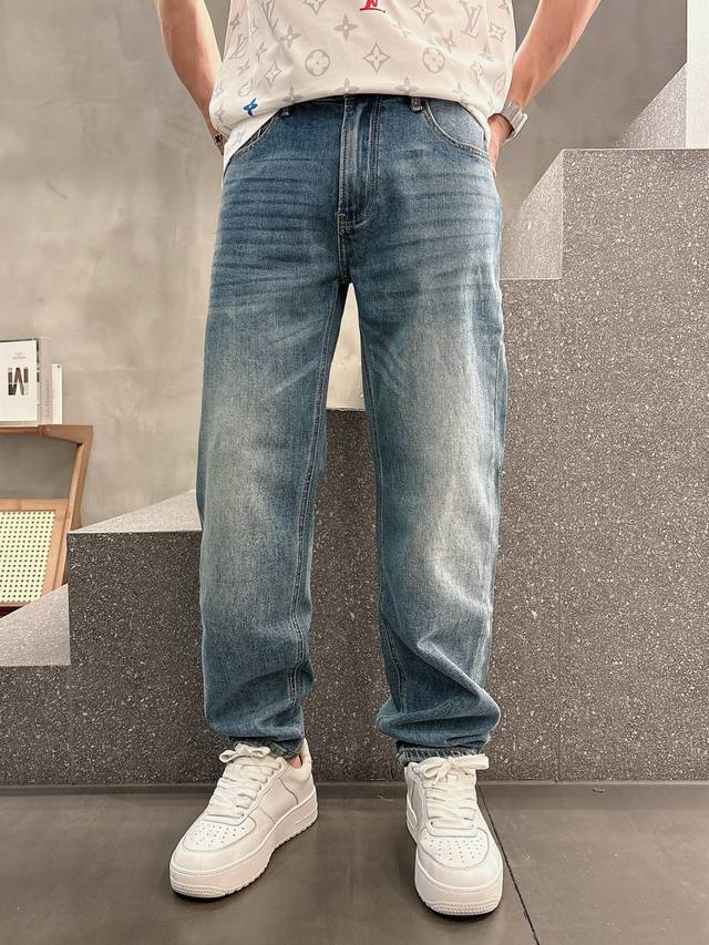 lv 2025 Spring And Summer New Men's Casual Jeans, Top Quality, Channel Order,