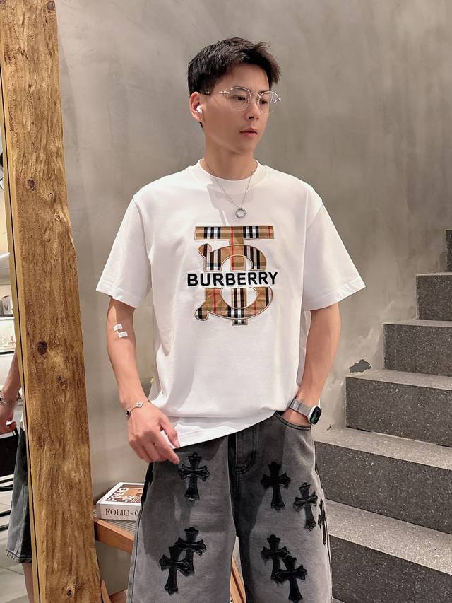 Burberry 2025 Spring And Summer New Unisex Short-Sleeved T-Shirts, Customized Ex
